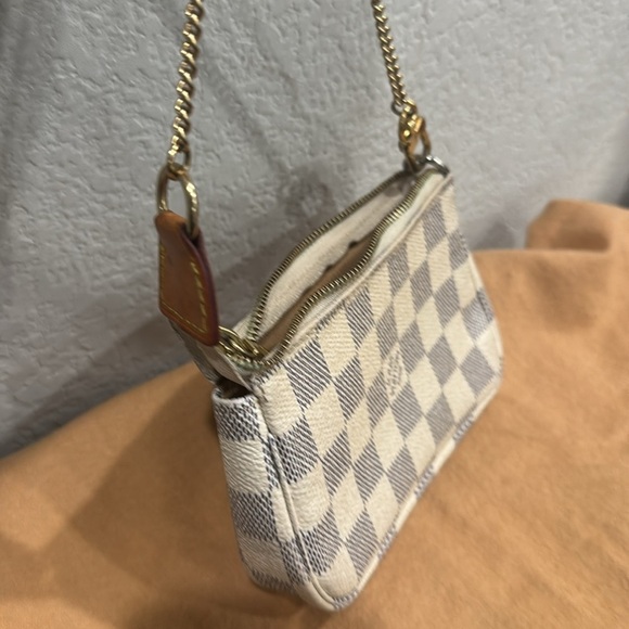 Authentic Louis Vuitton Damier Azur Canvas Mini Accessories Pochette - Picture 9 of 15